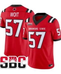 Richie Woit Jersey #57 Arkansas State Red Wolves 2026 Stitched by My Store NCAA Football Jerseys