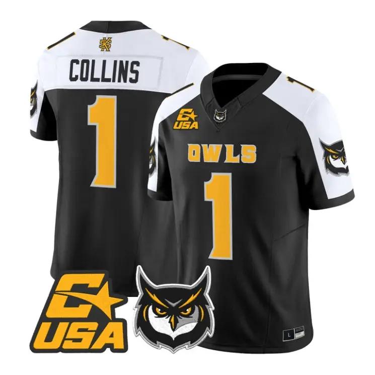 Rickie Collins Jersey #1 Kennesaw State Owls 2026 Limited Stitched by My Store NCAA Football Jerseys