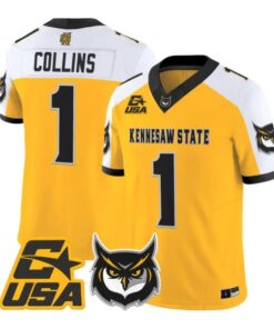 Rickie Collins Jersey #1 Kennesaw State Owls 2026 Limited Stitched by My Store NCAA Football Jerseys