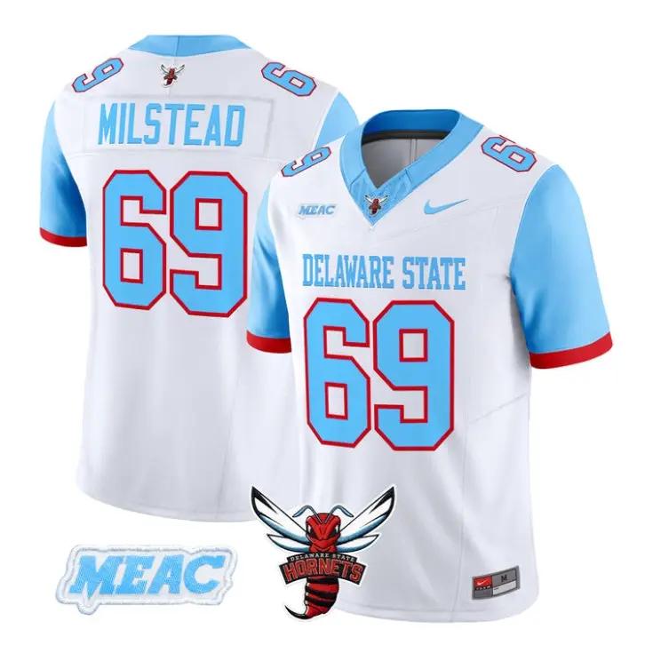 Rod Milstead Jersey #69 Delaware State Hornets 2026 Limited Stitched by My Store NCAA Football Jerseys