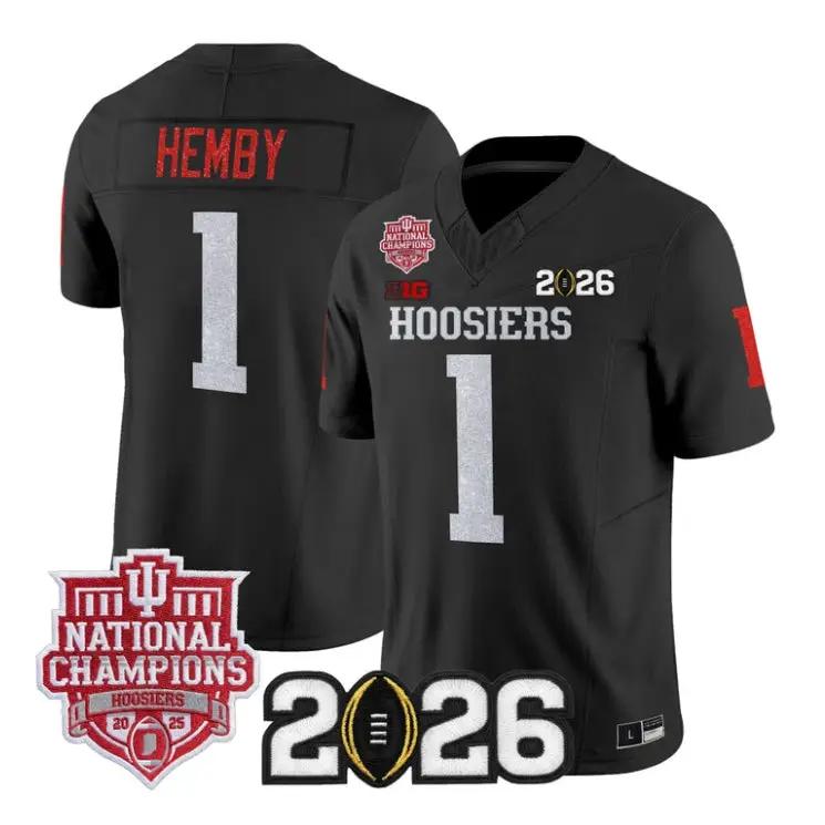 Roman Hemby Jersey #1 Indiana Hoosiers 2026 Glitter Vapor All Stitched by My Store NCAA Football Jerseys