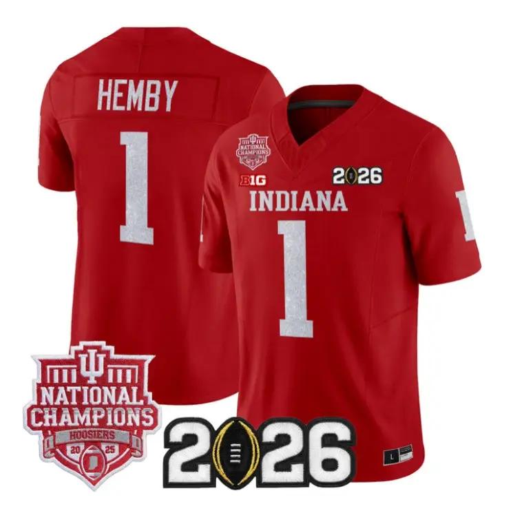Roman Hemby Jersey #1 Indiana Hoosiers 2026 Glitter Vapor All Stitched by My Store NCAA Football Jerseys