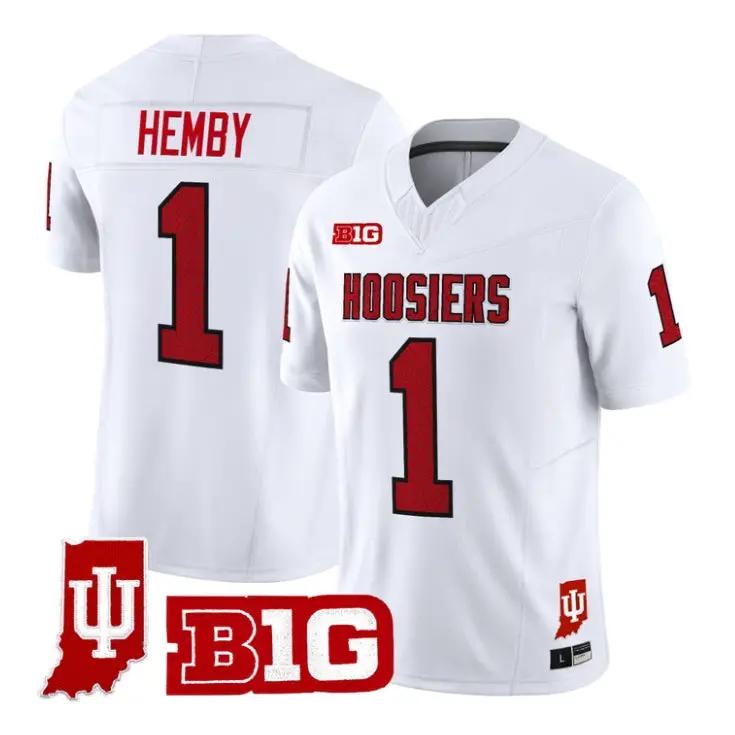 Roman Hemby Jersey #1 Indiana Hoosiers 90s Throwback 2026 Vapor Stitched by My Store NCAA Football Jerseys