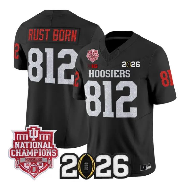 Rust Born Jersey #812 Indiana Hoosiers 2026 Glitter Vapor All Stitched by My Store NCAA Football Jerseys