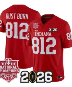 Rust Born Jersey #812 Indiana Hoosiers 2026 Glitter Vapor All Stitched by My Store NCAA Football Jerseys