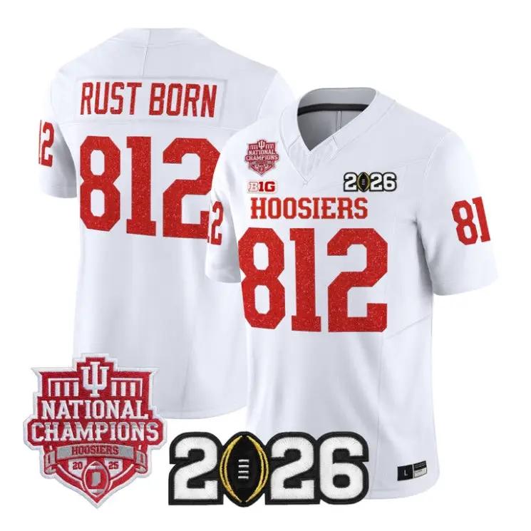 Rust Born Jersey #812 Indiana Hoosiers 2026 Glitter Vapor All Stitched by My Store NCAA Football Jerseys