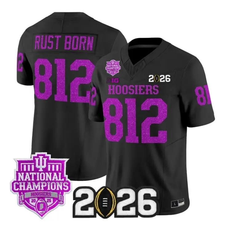 Rust Born Jersey #812 Indiana Hoosiers 2026 Glitter Vapor All Stitched by My Store NCAA Football Jerseys
