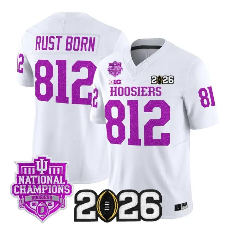 Rust Born Jersey #812 Indiana Hoosiers 2026 Glitter Vapor All Stitched by My Store NCAA Football Jerseys
