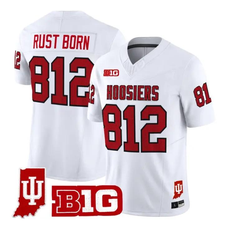 Rust Born Jersey #812 Indiana Hoosiers 90s Throwback 2026 Limited Stitched by My Store NCAA Football Jerseys
