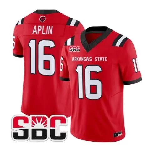 Ryan Aplin Jersey #16 Arkansas State Red Wolves 2026 Stitched by My Store NCAA Football Jerseys
