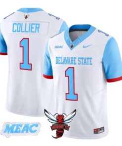 Samari Collier Jersey #1 Delaware State Hornets 2026 Vapor All Stitched by My Store NCAA Football Jerseys