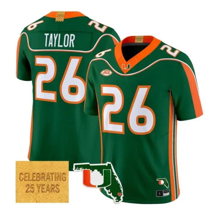 Sean Taylor Jersey #26 Miami Hurricanes 2001 Throwback 2026 All Stitched by My Store NCAA Football Jerseys