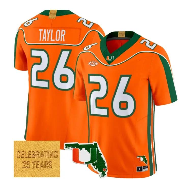 Sean Taylor Jersey #26 Miami Hurricanes 2001 Throwback 2026 All Stitched by My Store NCAA Football Jerseys