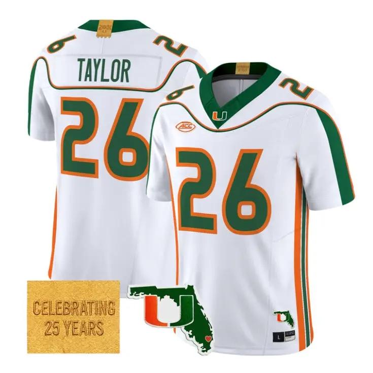 Sean Taylor Jersey #26 Miami Hurricanes 2001 Throwback 2026 All Stitched by My Store NCAA Football Jerseys