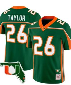 Sean Taylor Jersey #26 Miami Hurricanes Throwback Florida Patch Stitched