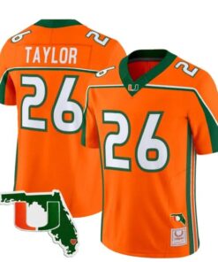 Sean Taylor Jersey #26 Miami Hurricanes Throwback Florida Patch Stitched