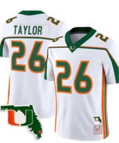 Sean Taylor Jersey #26 Miami Hurricanes Throwback Florida Patch Stitched