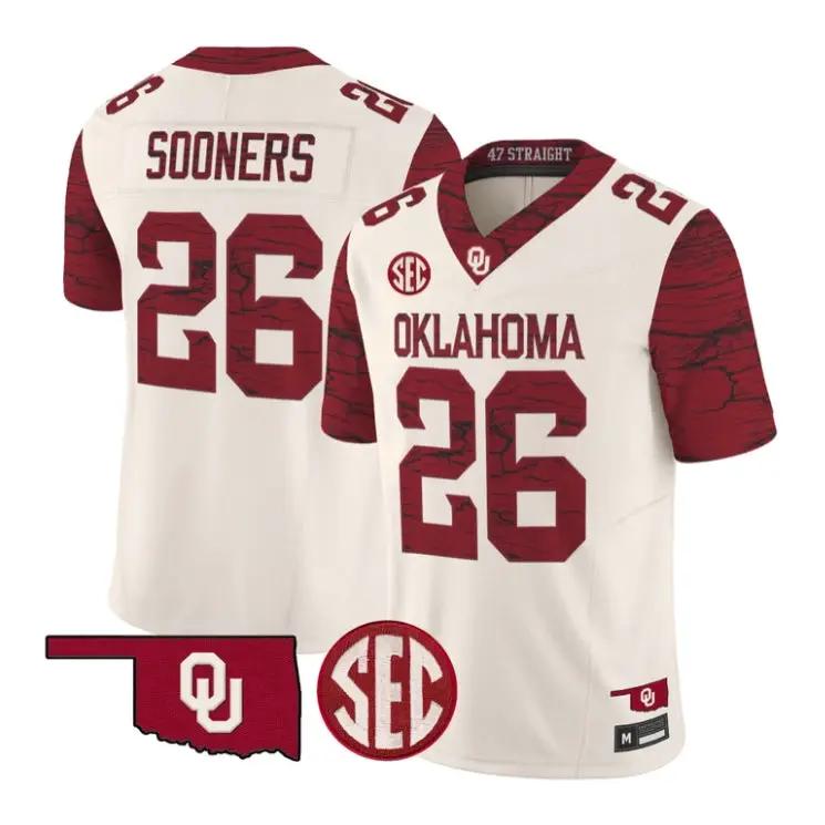 Sooners Jesey #26 Oklahoma Sooners 2026 Rough Rider Vapor All Stitched - Top Design Fan Sooners Jesey #26 Oklahoma Sooners 2026 Rough Rider Vapor All Stitched