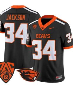 Steven Jackson Jersey #34 Oregon State Beavers 2026 Vapor Stitched by My Store NCAA Football Jerseys