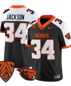 Steven Jackson Jersey #34 Oregon State Beavers 2026 Vapor Stitched by My Store NCAA Football Jerseys