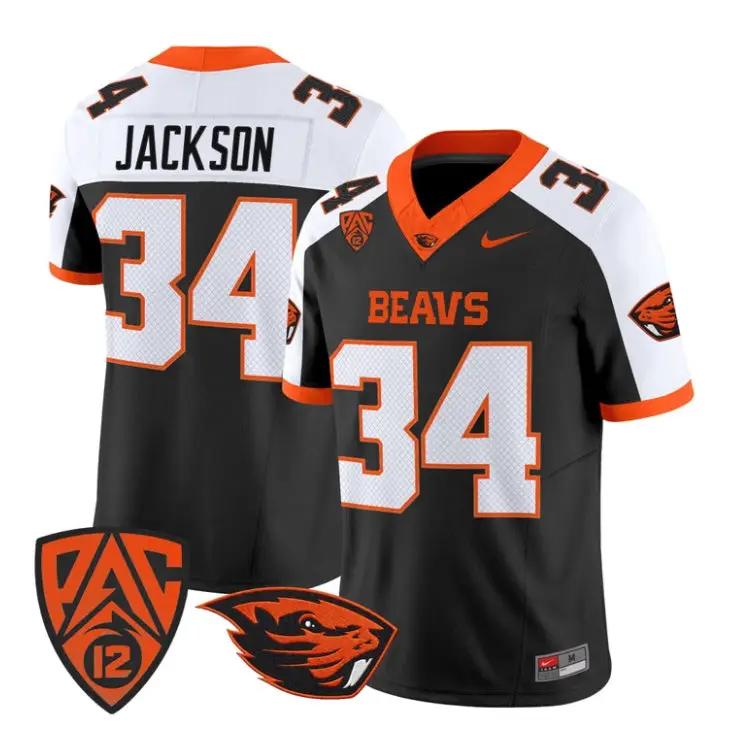 Steven Jackson Jersey #34 Oregon State Beavers 2026 Vapor Stitched by My Store NCAA Football Jerseys