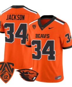 Steven Jackson Jersey #34 Oregon State Beavers 2026 Vapor Stitched by My Store NCAA Football Jerseys