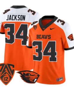 Steven Jackson Jersey #34 Oregon State Beavers 2026 Vapor Stitched by My Store NCAA Football Jerseys