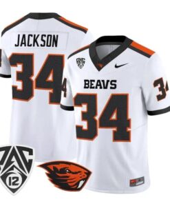 Steven Jackson Jersey #34 Oregon State Beavers 2026 Vapor Stitched by My Store NCAA Football Jerseys