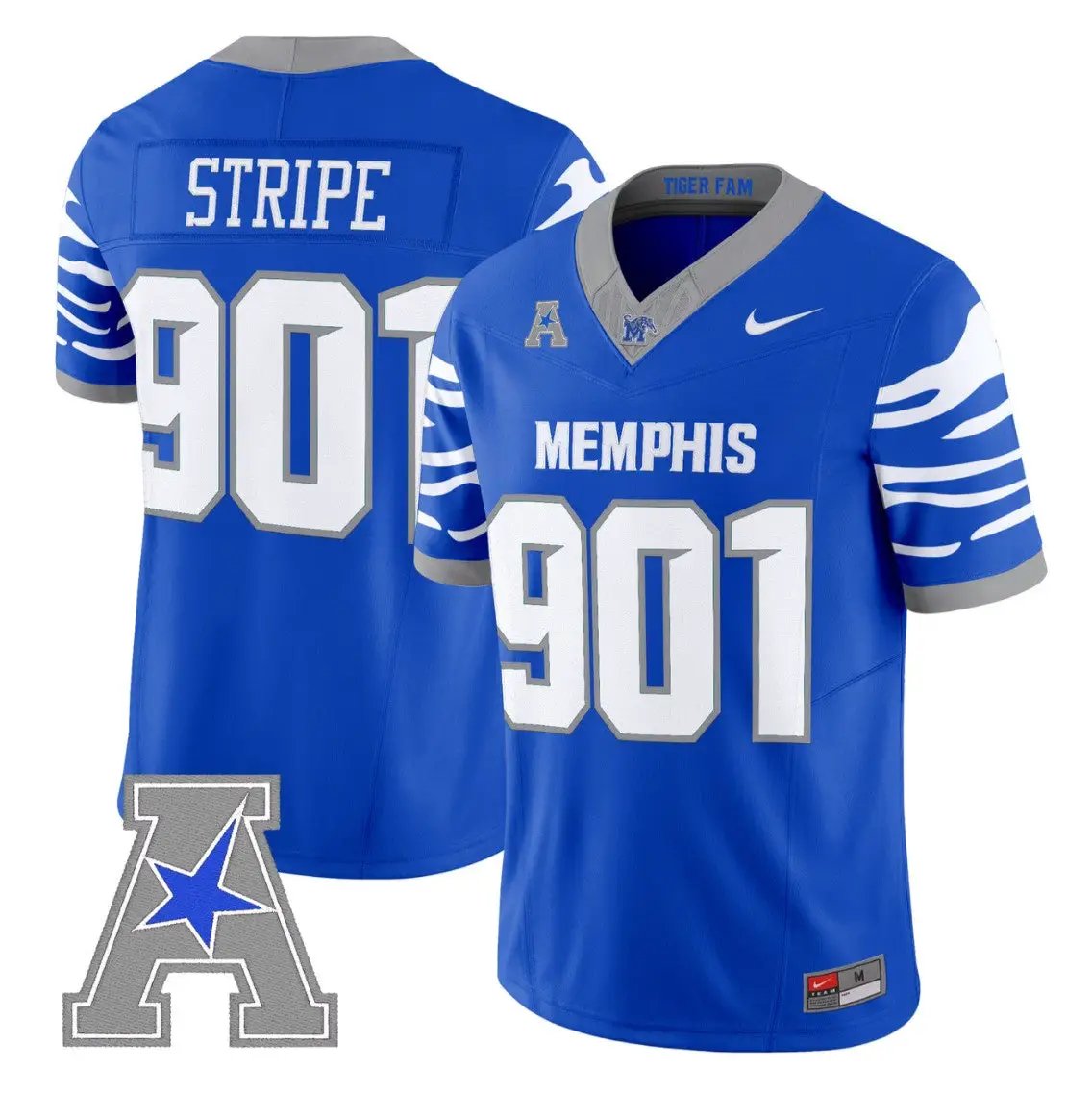 stripe-jersey-901-memphis-tigers-2026-vapor-limited-all-stitched-02 - Top Design Fan Stripe Jersey #901 Memphis Tigers 2026 Vapor Limited All Stitched