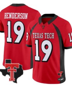 Taurean Henderson Jersey #19 Texas Tech Red Raiders 2026 Texas Patch Stitched