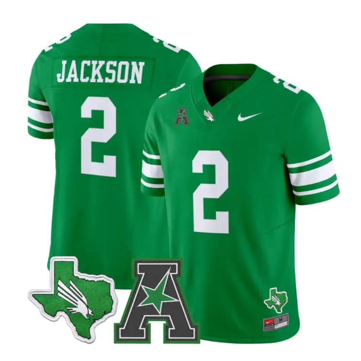 Tayven Jackson Jersey #2 North Texas Mean Green 2026 Vapor Stitched by My Store NCAA Football Jerseys