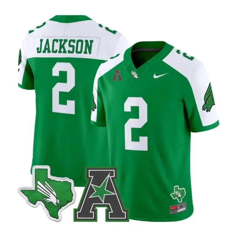 Tayven Jackson Jersey #2 North Texas Mean Green 2026 Vapor Stitched by My Store NCAA Football Jerseys