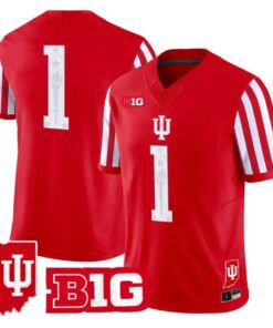 Team Jersey #1 Indiana Hoosiers 2026 Candy Stripe Indiana State Patch Stitched