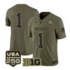 Team Jersey #1 Indiana Hoosiers 2026 Salute to Service Limited Stitched Olive