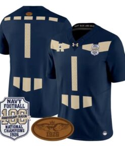 TeamJersey #1 Navy Midshipmen 1926 National Championship 2026 Vapor Stitched