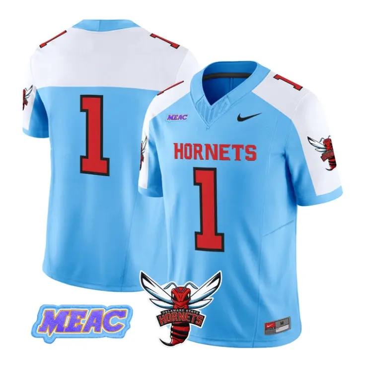 Team Jersey #1 Delaware State Hornets 2026 Vapor Limited All Stitched by My Store NCAA Football Jerseys