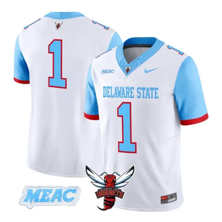 Team Jersey #1 Delaware State Hornets 2026 Vapor Limited All Stitched by My Store NCAA Football Jerseys