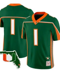 Team Jersey #1 Miami Hurricanes Throwback 2026 Florida Patch Stitched