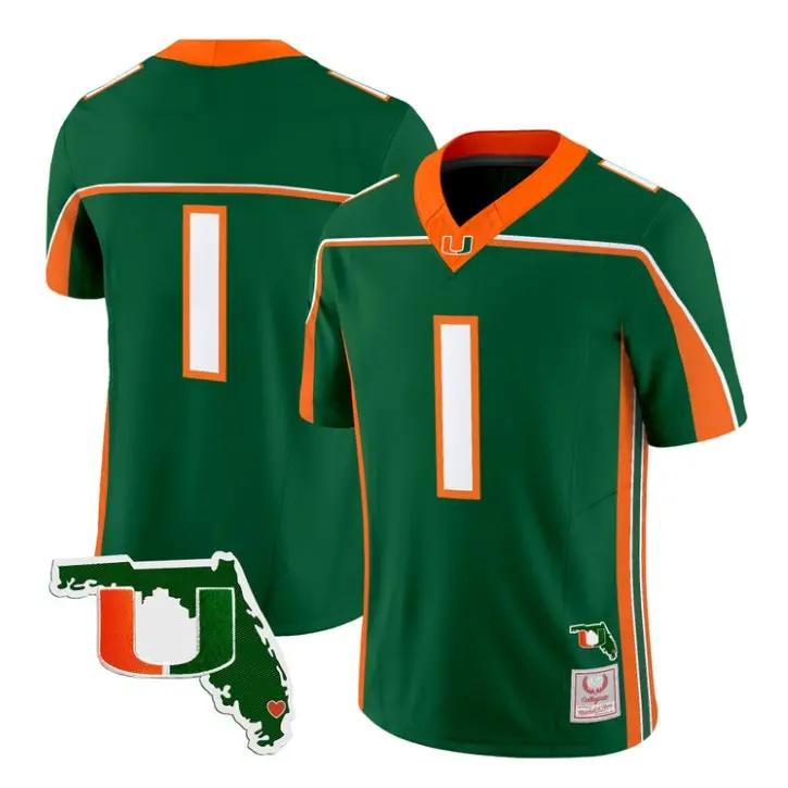 Team Jersey #1 Miami Hurricanes Throwback 2026 Florida Patch Stitched - Top Design Fan Team Jersey #1 Miami Hurricanes Throwback 2026 Florida Patch Stitched