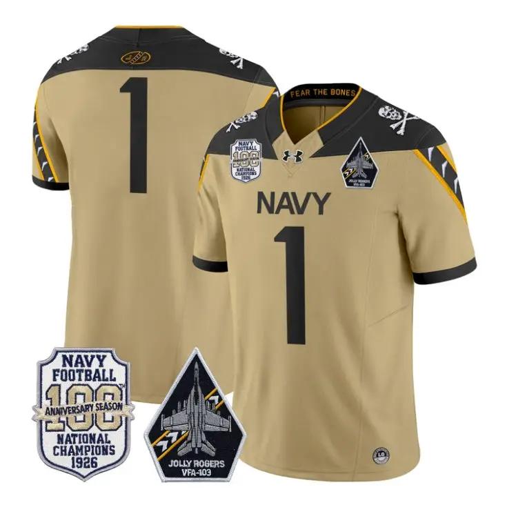 team-jersey-1-navy-midshipmen-100th-anniversary-patch-vapor-stitched-01 - Top Design Fan Team Jersey #1 Navy Midshipmen 100th Anniversary Patch Vapor Stitched