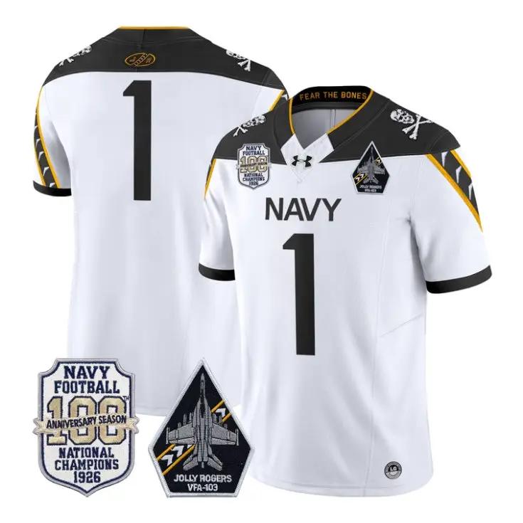 team-jersey-1-navy-midshipmen-100th-anniversary-patch-vapor-stitched-04 - Top Design Fan Team Jersey #1 Navy Midshipmen 100th Anniversary Patch Vapor Stitched
