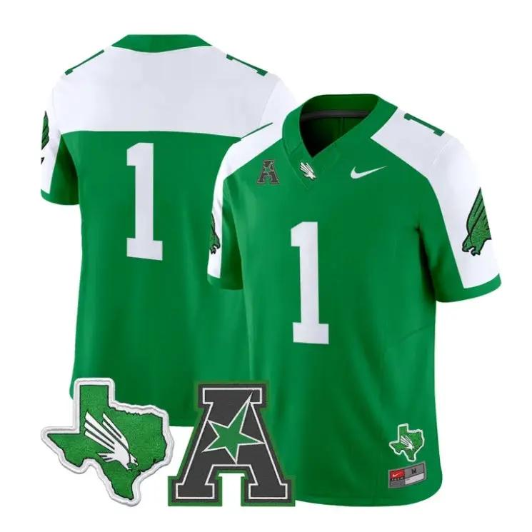 Team Jersey #1 North Texas Mean Green 2026 Vapor Limited Stitched - Top Design Fan Team Jersey #1 North Texas Mean Green 2026 Vapor Limited Stitched