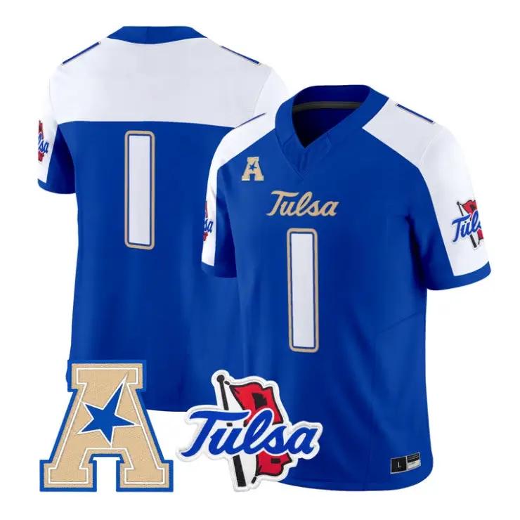 Team Jersey #1 Tulsa Golden Hurricane 2026 Vapor Limited Stitched by My Store NCAA Football Jerseys