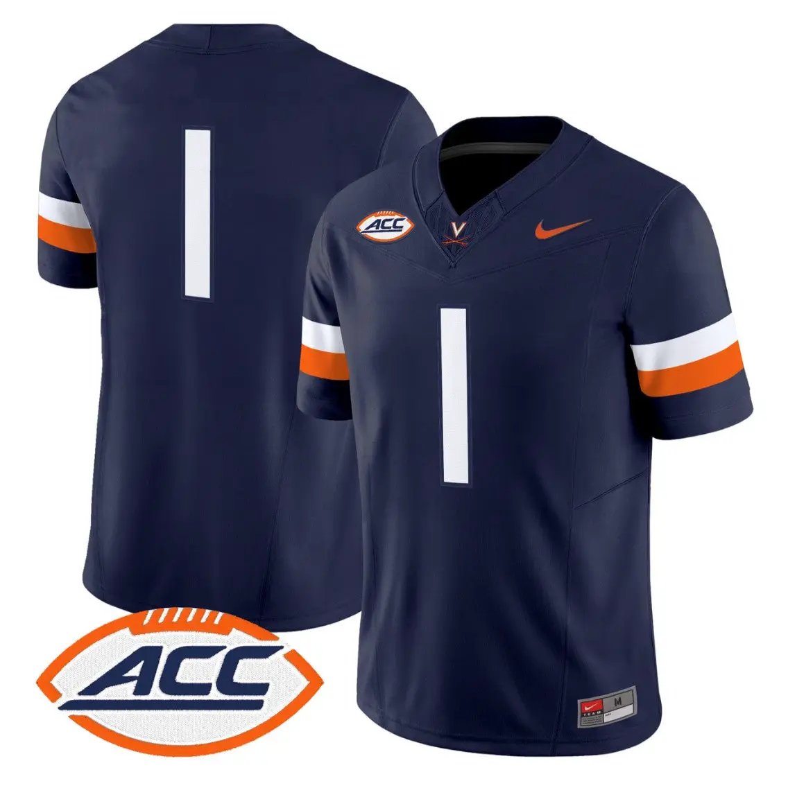 Team Jersey #1 Virginia Cavaliers 2026 Vapor Limited Stitched by My Store NCAA Football Jerseys