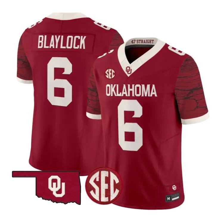 tory-blaylock-jesey-6-oklahoma-sooners-2026-rough-rider-vapor-stitched-01 - Top Design Fan Tory Blaylock Jesey #6 Oklahoma Sooners 2026 Rough Rider Vapor Stitched