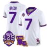 Trey Dez Green Jersey #7 LSU Tigers Silent Season of 1918 Louisiana Patch Stitched