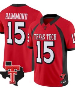 Will Hammond Jersey #15 Texas Tech Red Raiders 2026 Texas Patch Stitched