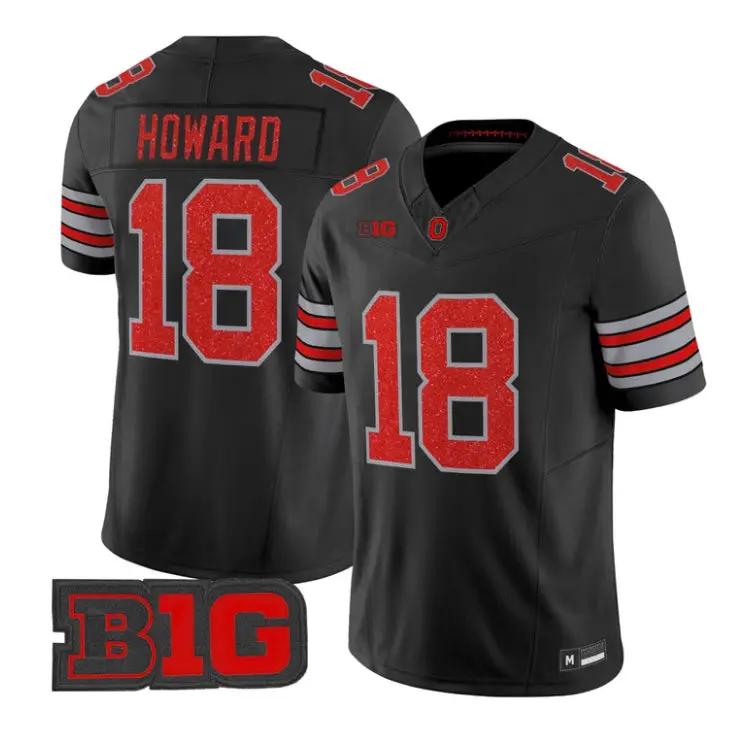 Will Howard Jersey #18 Ohio State Buckeyes Glitter Vapor All Stitched - Top Design Fan Will Howard Jersey #18 Ohio State Buckeyes Glitter Vapor All Stitched