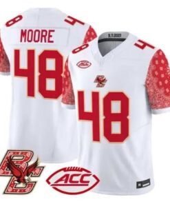 Zeke Moore Jersey #48 Boston College Eagles Red Bandanna 2026 Stitched