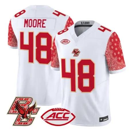 Zeke Moore Jersey #48 Boston College Eagles Red Bandanna 2026 Stitched - Top Design Fan Zeke Moore Jersey #48 Boston College Eagles Red Bandanna 2026 Stitched